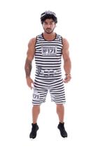 Fantasia De Presidiario Regata, Adulto De Carnaval Modelo Bermuda