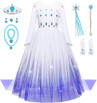 Fantasia de princesa Aoiviss Snow Queen para meninas de 3 a 12 anos Fantasia de princesa Aoiviss Snow Queen para meninas de 3 a 12 anos