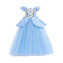 Fantasia De Princesa Cinderela Para Meninas De 2 a 10 Anos Com Luvas Para Festa De Aniversário E