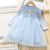 Fantasia De Princesa Elsa Frozen Para Meninas, Vestido Fluffy De Manga Longa Para Festa De Fantasia De Princesa Elsa Frozen Para Meninas, Vestido Fluffy De Manga Longa Para Festa De
