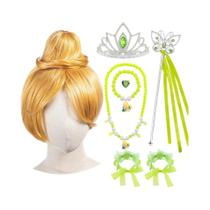Fantasia De Princesa Fada Tinker Bell Verde Para Meninas, Vestido De Halloween Cosplay Para 2-10 Fantasia De Princesa Fada Tinker Bell Verde Para Meninas, Vestido De Halloween Cosplay Para 2-10