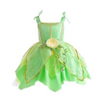 Fantasia De Princesa Fada Tinker Bell Verde Para Meninas, Vestido De Halloween Cosplay Para 2-10 Fantasia De Princesa Fada Tinker Bell Verde Para Meninas, Vestido De Halloween Cosplay Para 2-10