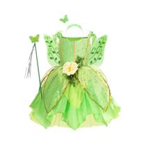 Fantasia De Princesa Fada TinkerBell Verde Para Meninas, Vestido De Halloween Cosplay Para Festa De Fantasia De Princesa Fada TinkerBell Verde Para Meninas, Vestido De Halloween Cosplay Para Festa De