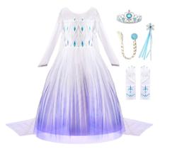 Fantasia de princesa feminina JerrisApparel Snow Party Dress 8Y branco