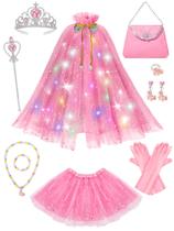 Fantasia de princesa Fuzmo Light Up para meninas de 3 a 6 anos Fantasia de princesa Fuzmo Light Up para meninas de 3 a 6 anos