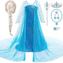 Fantasia de princesa G.C Girls Elsa Frozen com acessórios Fantasia de princesa G.C Girls Elsa Frozen com acessórios