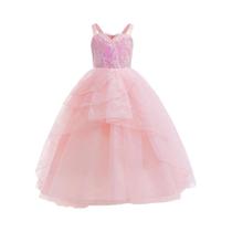 Fantasia De Princesa Glinda Rosa Com Lantejoulas Para Meninas, Cosplay Do Filme Feiticeira Má, 4-12 Fantasia De Princesa Glinda Rosa Com Lantejoulas Para Meninas, Cosplay Do Filme Feiticeira Má, 4-12