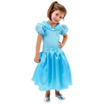 Fantasia de Princesa Infantil Vestido de Princesa Azul da Anjo Fantasias 067