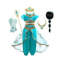 Fantasia De Princesa Jasmine Para Meninas, Vestido Da Lâmpada Mágica De Aladdin, Fantasia Para