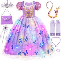 Fantasia de princesa Meland Light Up para meninas de 3 a 8 anos