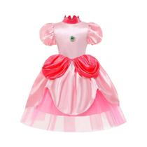 Fantasia De Princesa Peach Para Meninas, Cosplay De Super Mario Bros, Disfarce Para Festa De
