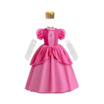 Fantasia De Princesa Peach Para Meninas, Vestido De Cosplay Para Halloween E Festa De Aniversário,