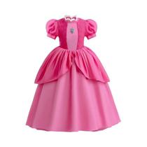 Fantasia De Princesa Peach Para Meninas, Vestido De Cosplay Para Halloween E Festa De Aniversário,