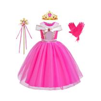 Fantasia De Princesa Rosa Deluxe Para Meninas, Vestido De Cosplay Aurora, Elegante Vestido De Baile,