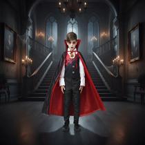 Fantasia De Vampiro Conde Drácula Infantil Luxo Halloween Festas Fantasia De Vampiro Conde Drácula Infantil Luxo Halloween Festas