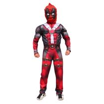 Fantasia Deadpool Infantil Macacão Completo com Capuz - Abrakadabra