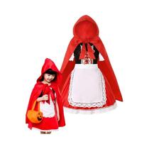 Fantasia Deluxe De Chapeuzinho Vermelho Para Meninas Com Capa E Bolsa, Roupas De Vampiro E Bruxa