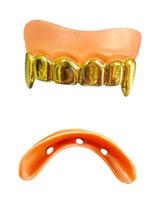 Fantasia Dentadura Dourada Dentes de Vampiro drácula festa