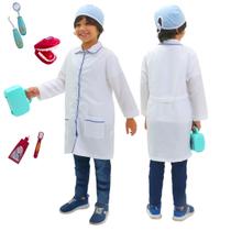 Fantasia DENTISTA Infantil AZUL jaleco touca BRINDE MALETA