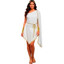 Fantasia Deusa Grega Feminina Adulta Vestido Atena Completa