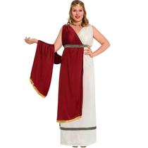 Fantasia Deusa Grega Plus Size Feminina Vestido Romana Longa de Luxo