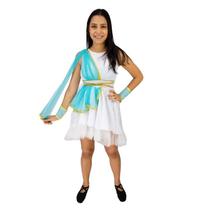Fantasia Deusa Infantil Vestido Grego Com Bracelete Fantasia Deusa Infantil Vestido Grego Com Bracelete