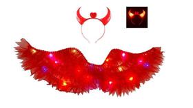 Fantasia diabinha adulto asa e tiara halloween festas