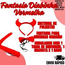 Fantasia Diabinha Vermelha halloween Dia Bruxa Susto Fantasia Diabinha Vermelha halloween Dia Bruxa Susto