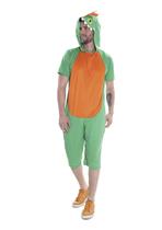 Fantasia Dino Verde e Laranja Adulto Macacão Carnaval Pop Fantasia Dino Verde e Laranja Adulto Macacão Carnaval Pop