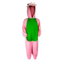 Fantasia Dinossauro Kigurumi Rosa Infantil Macacão