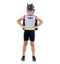 Fantasia do Batman Infantil Curta Com Máscara e Capa Fantasia do Batman Infantil Curta Com Máscara e Capa