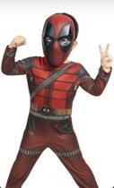 Fantasia Do Deadpool Infantil Meninos Longa Com Enchimento e Máscara