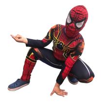 Fantasia Do Homem Aranha Longa Com Mascara de Pano e Enchimento