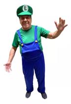 Fantasia Do Luigi Bros Adulto Masculino Cosplay