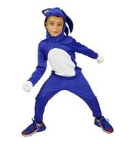 Fantasia do Sonic Infantil de Luxo Com Máscara e Luva Fantasia do Sonic Infantil de Luxo Com Máscara e Luva