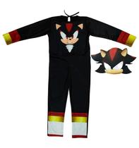 Fantasia do Sonic Infantil Shadow Longa Com Máscara Fantasia do Sonic Infantil Shadow Longa Com Máscara