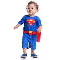 Fantasia do Super Homem Bebê com Capa Roupa Superman Macacão Sulamericana 912275