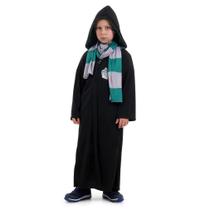 Fantasia Draco Malfoy Infantil Sonserina com Capuz e Cachecol Fantasia Draco Malfoy Infantil Sonserina com Capuz e Cachecol