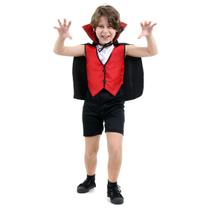 Fantasia Dracula Infantil Colete e Short - Halloween Fantasia Dracula Infantil Colete e Short - Halloween