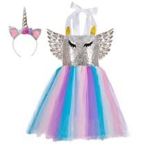 Fantasia Dress Up America Unicorn para meninas com asas