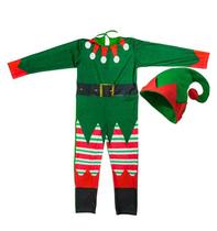 Fantasia Duende de Natal Infantil Longa Com Gorro
