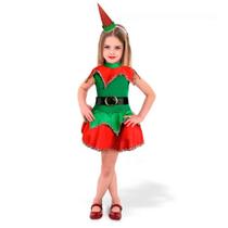 Fantasia Duende Natalino Bebê Elfo Verde Ajudante Papai Noel