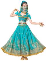 Fantasia ELLYDOOR Princess Jasmine para meninas Aladdin Blue 150cm Fantasia ELLYDOOR Princess Jasmine para meninas Aladdin Blue 150cm