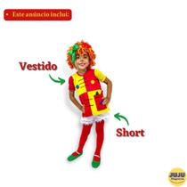 Fantasia Emília Boneca Infantil Luxo Escolha a Melhor Opção ESCOLHA A OPÇÃO:Vestido + ShortTAMANHO:P (6 anos)