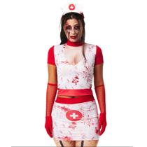 Fantasia Enfermeira Zumbi Feminina Adulto Halloween C/ Tiara Fantasia Enfermeira Zumbi Feminina Adulto Halloween C/ Tiara