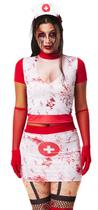 Fantasia Enfermeira Zumbi Halloween Feminino Adulto + Tiara Fantasia Enfermeira Zumbi Halloween Feminino Adulto + Tiara