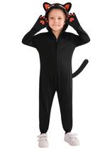 Fantasia ESHOO Black Cat para crianças de Halloween de 3 a 8 anos, unissex
