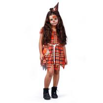 Fantasia Espantalho Infantil Vestido de Halloween Espantalho Menina Chapéu e Corda Sulamericana 923781