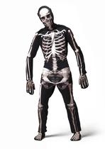 Fantasia Esqueleto Adulto Halloween Carnaval + Acessórios - Fantasias Super