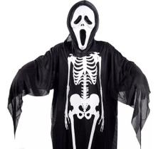 Fantasia Esqueleto Adulto Infantil + Mascara Morte Halloween Fantasia Esqueleto Adulto Infantil + Mascara Morte Halloween